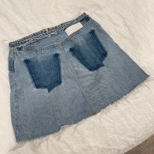 Re/Done Raw Hem Mini Skirt